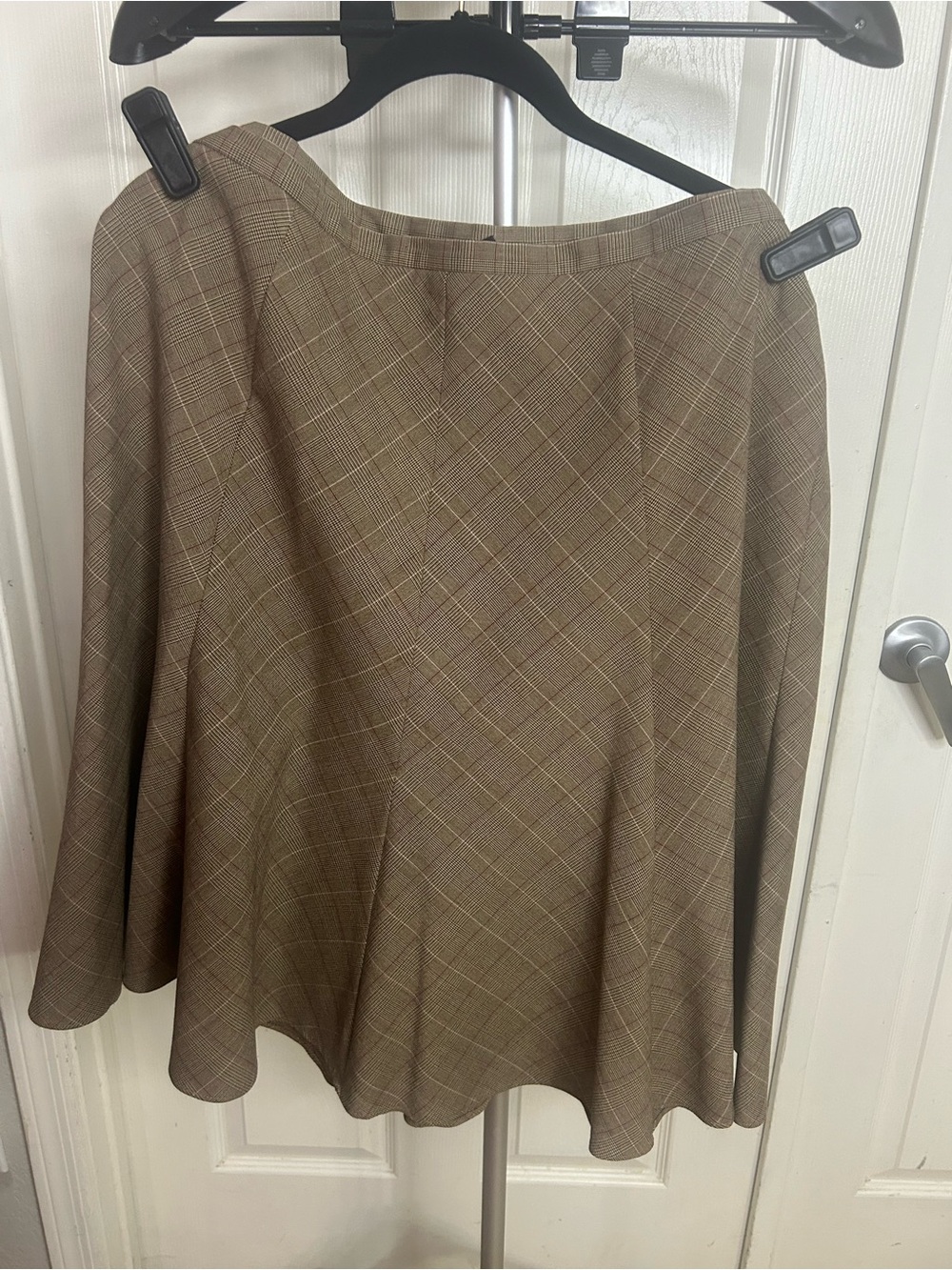 Lane Bryant Brown with Burgundy Plaid A-Line Skirt